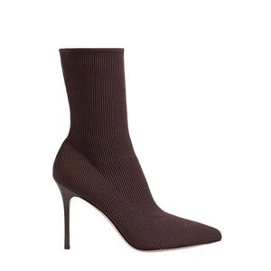Veronica Beard Lisa Stretch-Knit Sock Boots in Brown - Size 10